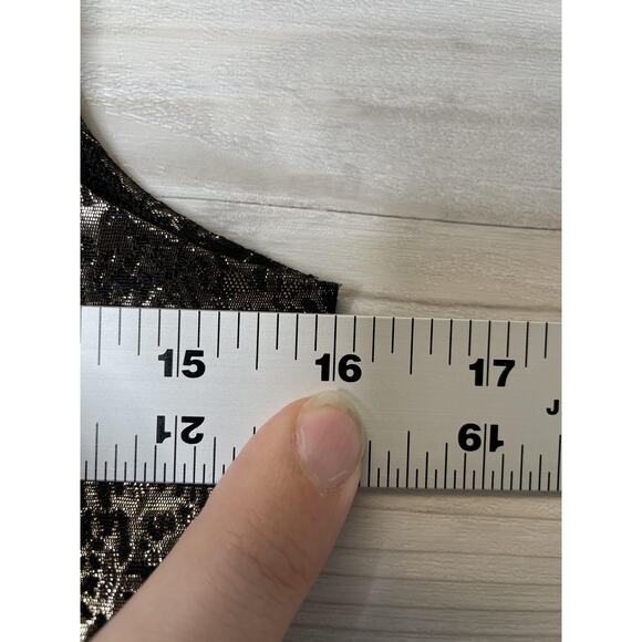 Romeo + Juliet Couture Dress Womens Small Black Gold Metallic Fit & Flare Party - Picture 5 of 11